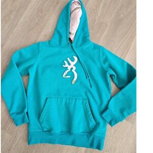 Browning Girls Teal Camo Lined Hoodie Sweatshirt M‎ M/M